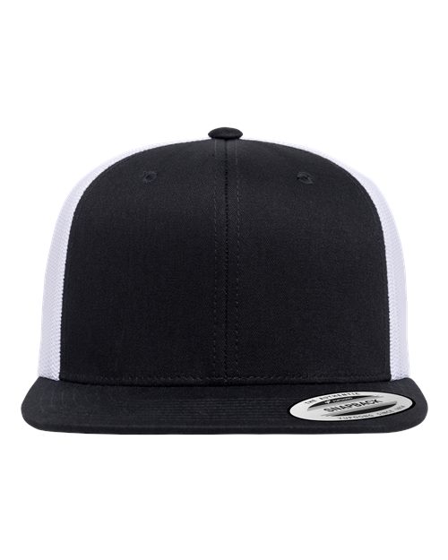 Load image into Gallery viewer, YP Classics 6609 Retro High Profile Trucker Cap - Black/ White
