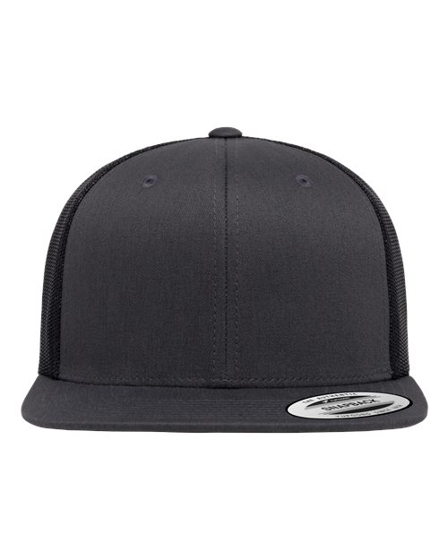 Load image into Gallery viewer, YP Classics 6609 Retro High Profile Trucker Cap - Charcoal/ Black