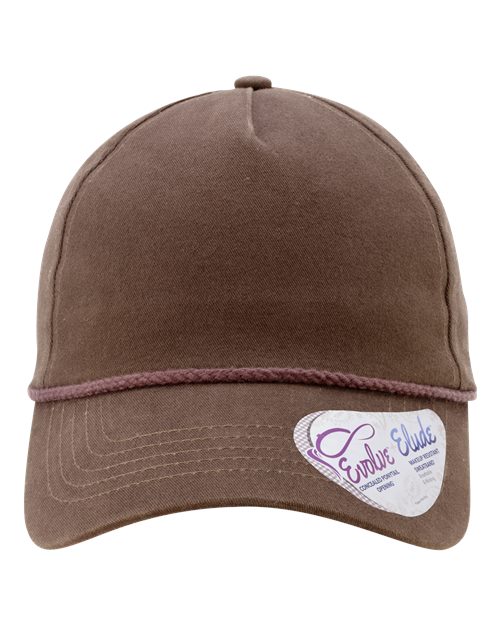 Load image into Gallery viewer, Infinity Her MAYA Women's Five-Panel Rope Cap - Chocolate/ Fawn
