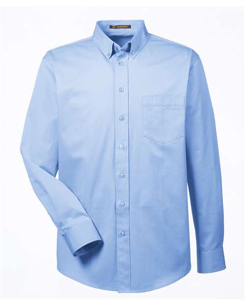 Load image into Gallery viewer, Harriton M581 Men's Foundation Cotton Twill Dress Shirt with Teflon - Industry Blue