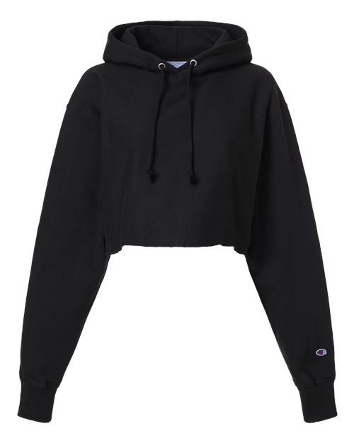 Load image into Gallery viewer, Women's Reverse Weave® Hooded Cropped Sweatshirt - Black