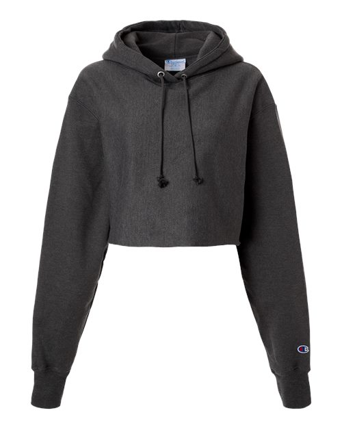 Load image into Gallery viewer, Women's Reverse Weave® Hooded Cropped Sweatshirt - Charcoal Heather