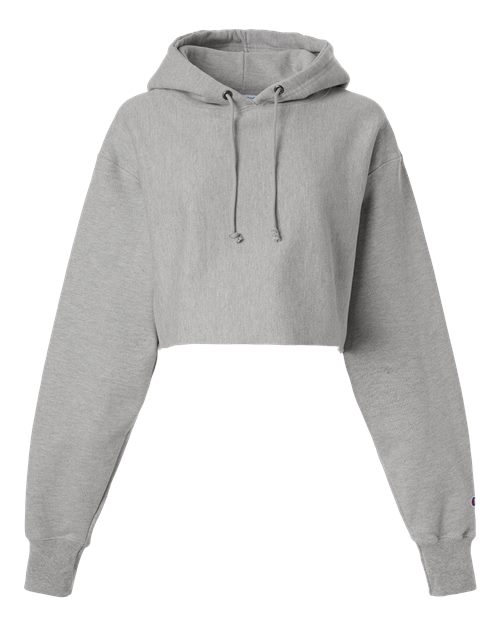 Load image into Gallery viewer, Women's Reverse Weave® Hooded Cropped Sweatshirt - Oxford Grey