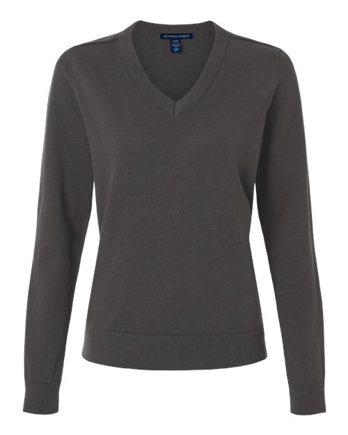Load image into Gallery viewer, Devon & Jones DG445W Women's New Classics V-Neck Sweater - Graphite