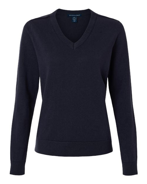 Load image into Gallery viewer, Devon & Jones DG445W Women's New Classics V-Neck Sweater - Navy