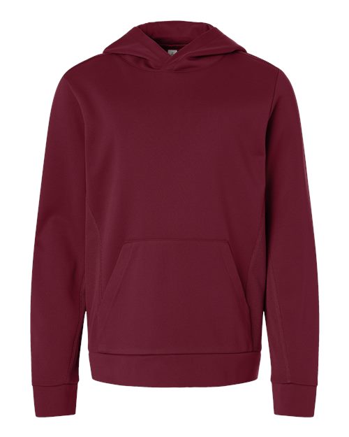 Load image into Gallery viewer, Team 365 TT400Y Youth Squad Hooded Tech Fleece Pullover - Sport Maroon
