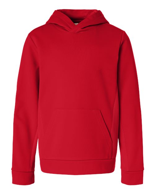 Load image into Gallery viewer, Team 365 TT400Y Youth Squad Hooded Tech Fleece Pullover - Sport Red