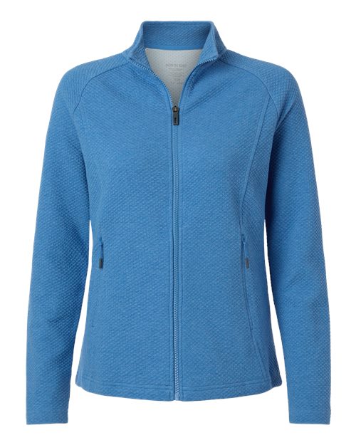Load image into Gallery viewer, North End NE727W Women's Spirit Textured Full-Zip - Light Nautical Blue Heather