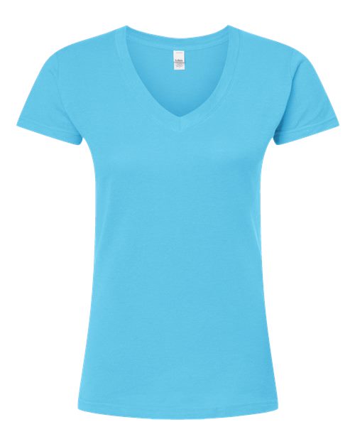 Load image into Gallery viewer, Women's Fine Jersey V-Neck T-Shirt - Aqua