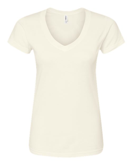 Load image into Gallery viewer, Women's Fine Jersey V-Neck T-Shirt - Natural