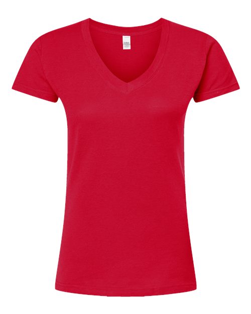 Load image into Gallery viewer, Women's Fine Jersey V-Neck T-Shirt - Red