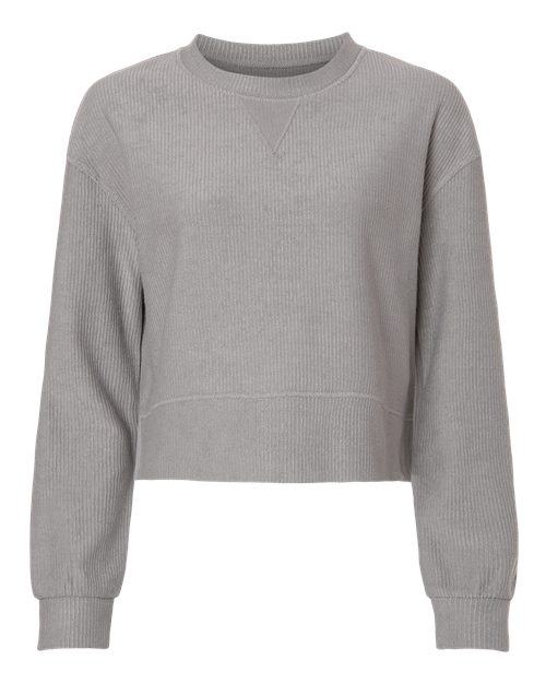 Load image into Gallery viewer, Boxercraft BW5102 Women's Rib Knit Corded Boxy Crewneck Sweatshirt - Oxford