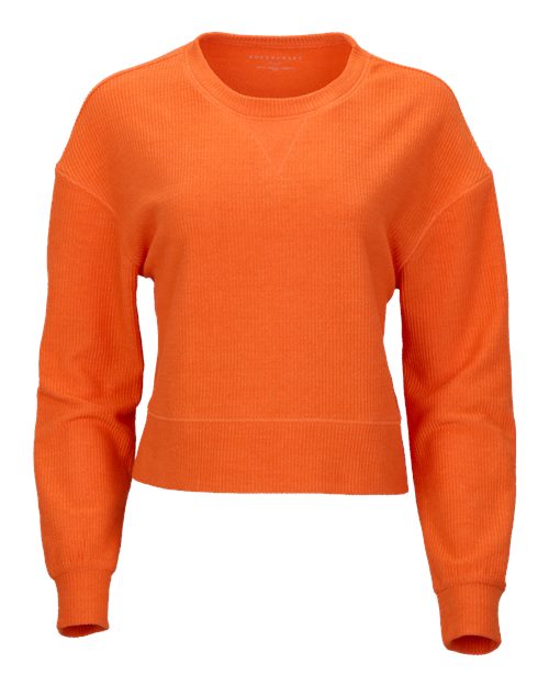 Load image into Gallery viewer, Boxercraft BW5102 Women's Rib Knit Corded Boxy Crewneck Sweatshirt - Orange