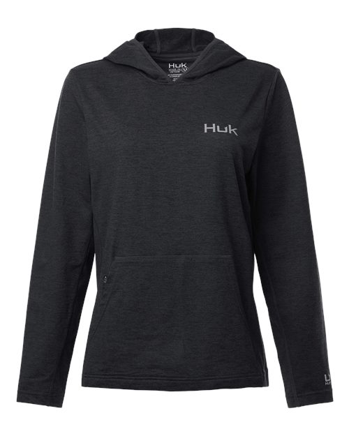 Load image into Gallery viewer, HUK H6130023 Women's Coldfront+ Hooded Sweatshirt - Heather Black