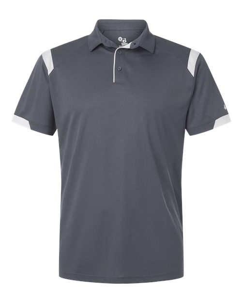 Load image into Gallery viewer, Badger 3350 Unisex On the Rise Polo - Graphite/ White