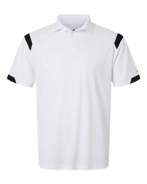 Load image into Gallery viewer, Badger 3350 Unisex On the Rise Polo - White/ Black