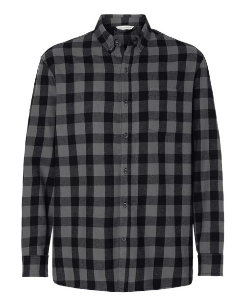 Load image into Gallery viewer, Boxercraft BU7401 Men's Flannel Button Down Shirt - Charcoal/ Black Buffalo