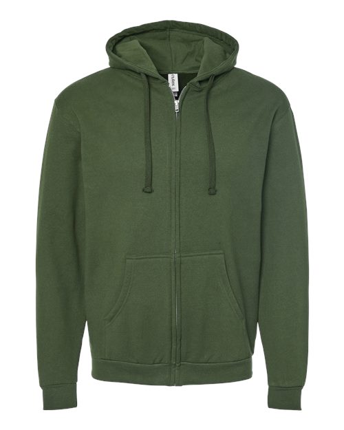 Load image into Gallery viewer, Unisex Full-Zip Hooded Sweatshirt - Military Green