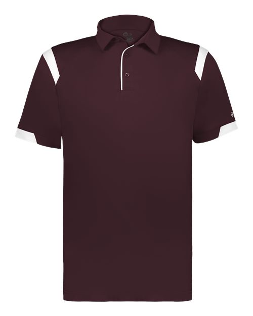 Load image into Gallery viewer, Badger 3350 Unisex On the Rise Polo - Maroon/ White