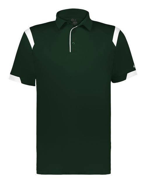 Load image into Gallery viewer, Badger 3350 Unisex On the Rise Polo - Forest/ White