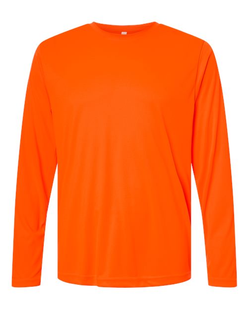 Load image into Gallery viewer, CORE365 CE10L Unisex Capital Long Sleeve Performance T-Shirt - Safety Orange