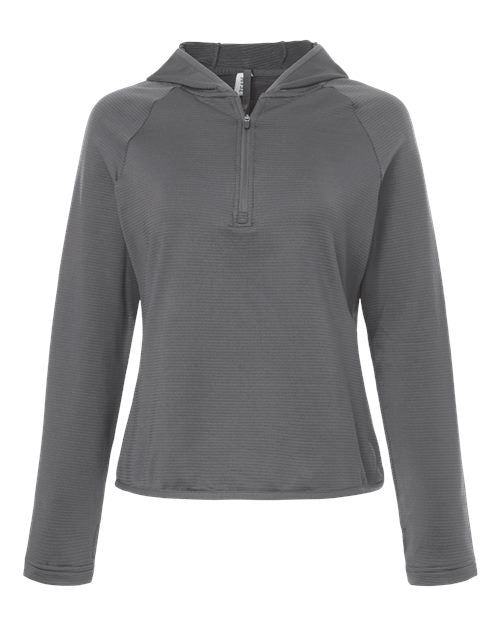 Load image into Gallery viewer, Team 365 TT200W Women's Qualify Quarter-Zip Hooded Pullover - Sport Graphite