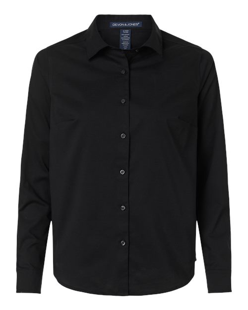 Load image into Gallery viewer, Devon & Jones DG505W Women's CrownLux Performance® Spencer Poplin Dress Shirt - Black