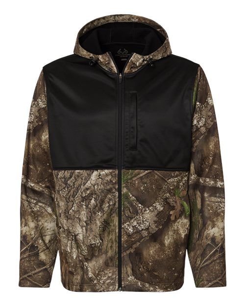 Load image into Gallery viewer, RealTree RT5204 Unisex Realtree® Performance Colorblocked Full-Zip Hooded Sweatshirt - Camo/ Black