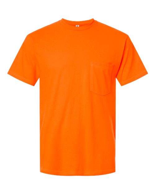 Load image into Gallery viewer, Unisex Heavyweight Jersey Pocket T-Shirt - Safety Orange