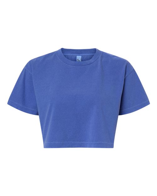 Load image into Gallery viewer, Women's Garment-Dyed Heavyweight Cropped Tee - Faded Lapis