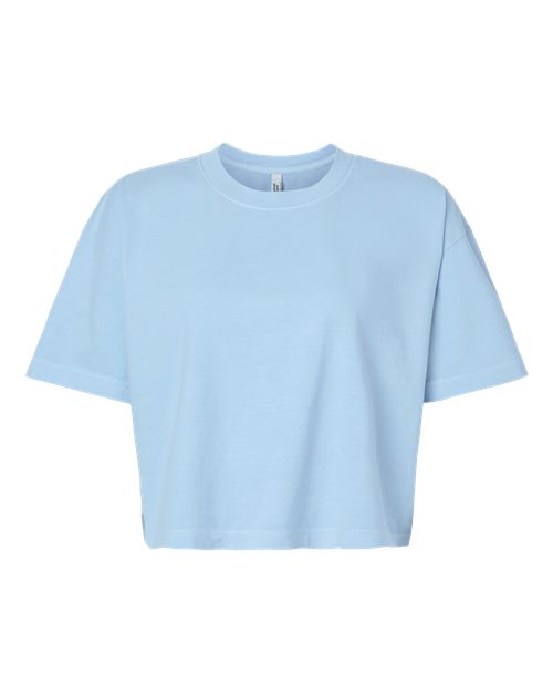 Load image into Gallery viewer, Women's Garment-Dyed Heavyweight Cropped Tee - Faded Powder Blue