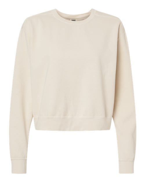 Load image into Gallery viewer, Women's Garment-Dyed Mid-Length Crewneck Sweatshirt - Ivory