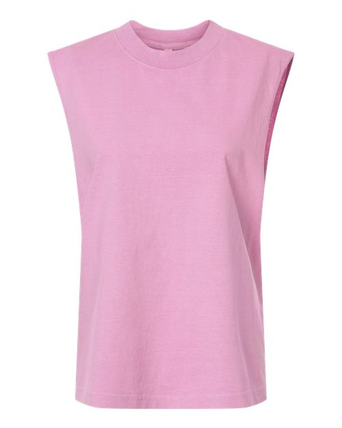 Load image into Gallery viewer, Unisex Heavyweight Cotton Garment-Dyed Mid-Length Muscle Tee - Faded Powder Pink