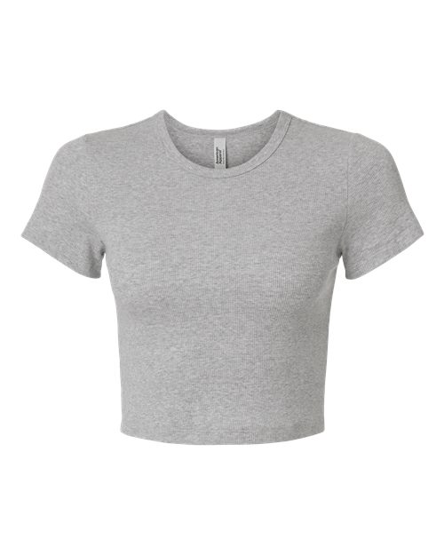 Load image into Gallery viewer, Women's Baby Rib Cropped Tee - Heather Grey