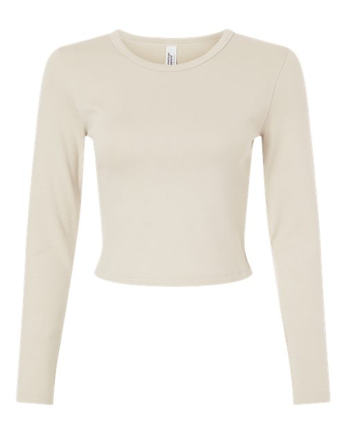 Load image into Gallery viewer, Women's Baby Rib Long Sleeve Cropped Tee - Bone