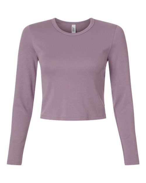 Load image into Gallery viewer, Women's Baby Rib Long Sleeve Cropped Tee - Smokey Violet