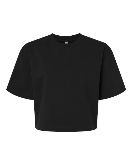 Load image into Gallery viewer, Women's French Terry Mid-Length Boxy Top - Black