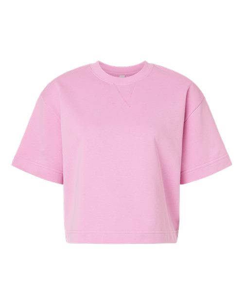 Load image into Gallery viewer, Women's French Terry Mid-Length Boxy Top - Powder Pink