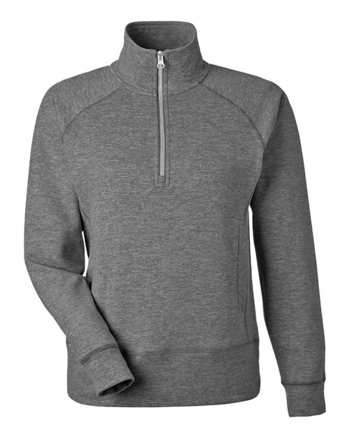 Load image into Gallery viewer, J. America 8743 Women's Electric Fleece Quarter-Zip Sweatshirt - Electric Onyx