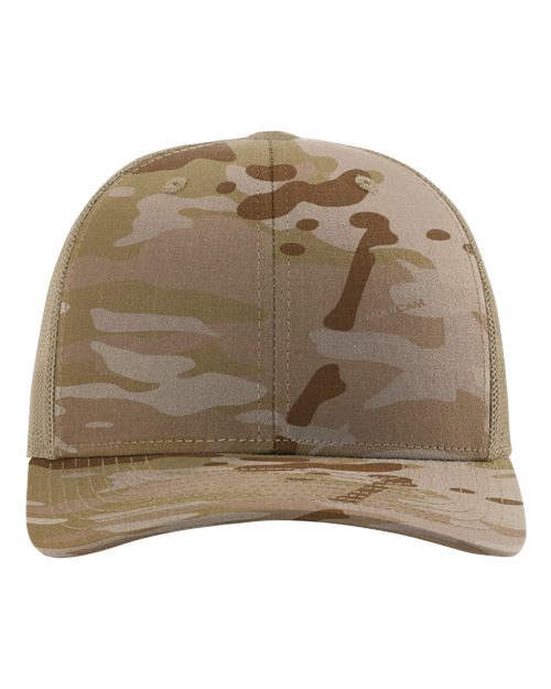Load image into Gallery viewer, Richardson 112PT Printed Tactical Trucker Cap - Multicam Arid/ Tan