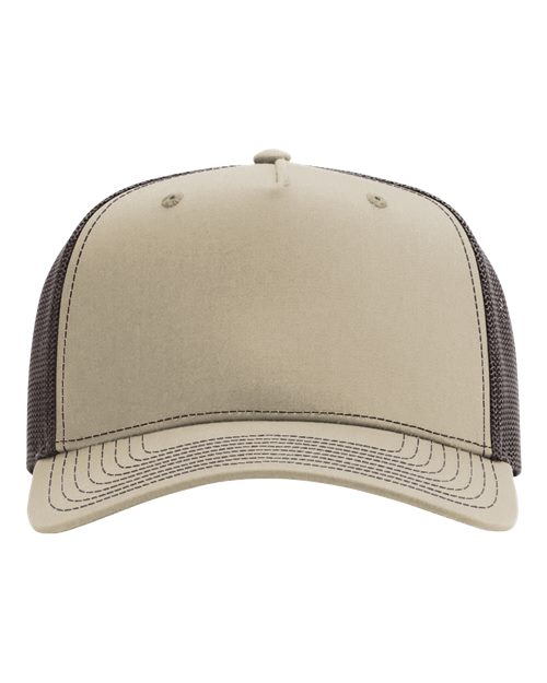 Load image into Gallery viewer, Richardson 112FPC Five-Panel Champ Trucker Cap - Khaki/ Coffee