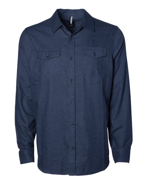 Load image into Gallery viewer, Independent Trading Co. EXP50F Unisex Flannel Shirt - Navy Heather