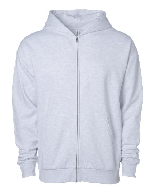 Load image into Gallery viewer, Unisex Avenue Midweight Full-Zip Hooded Sweatshirt - Ash Heather