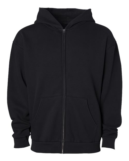 Load image into Gallery viewer, Unisex Mainstreet Heavyweight Full-Zip Hooded Sweatshirt - Black