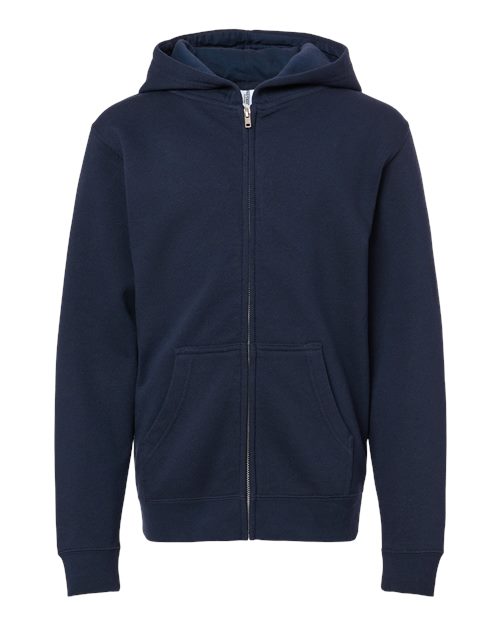 Load image into Gallery viewer, Youth Midweight Full-Zip Hooded Sweatshirt - Classic Navy