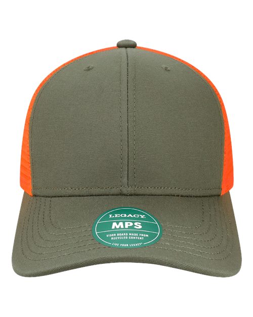Load image into Gallery viewer, LEGACY MPS Mid-Pro Snapback Trucker Cap - Olive/ Blaze Orange