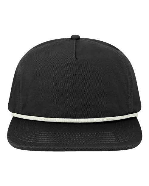 Load image into Gallery viewer, LOCALE WILSON Five-Panel Rope Cap - Black/ White