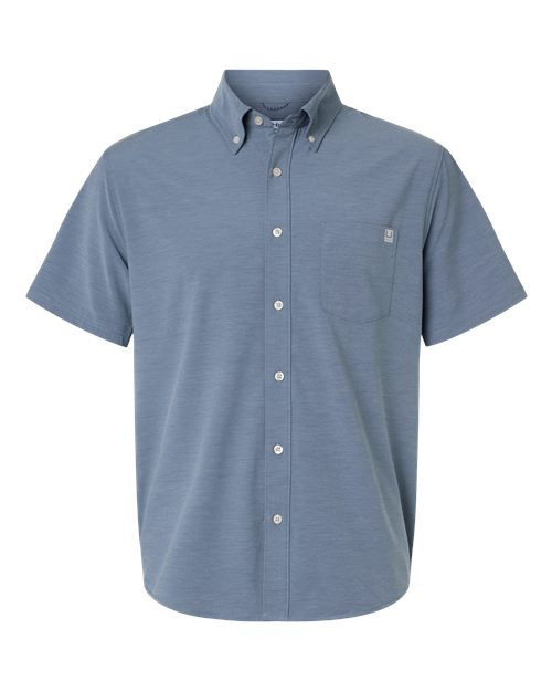Load image into Gallery viewer, HUK H150154 Men's Kona Short Sleeve Solid Shirt - Stormy Blue