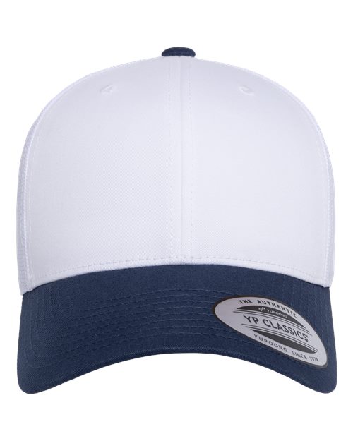 Load image into Gallery viewer, YP Classics 6606 Retro Trucker Cap - Navy/ White/ White