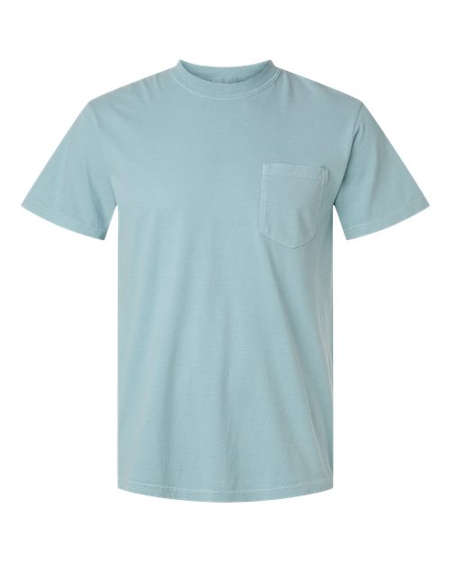 Load image into Gallery viewer, Unisex Garment-Dyed Heavyweight Pocket T-Shirt - Yankey Blue